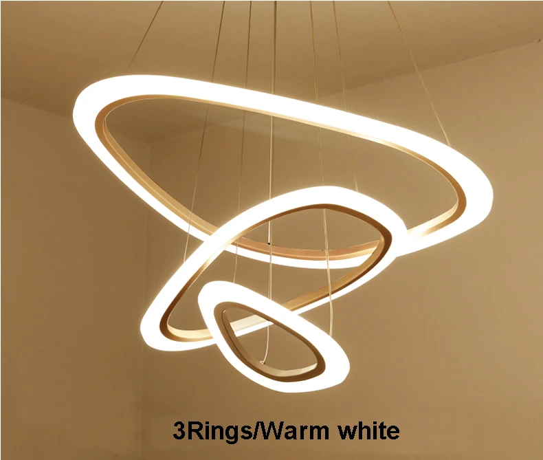 New Modern Pendant Lights for Living Room Dining Room 4/3/2/1 Circle Rings Acrylic LED Lighting Ceiling Lamp Fixtures