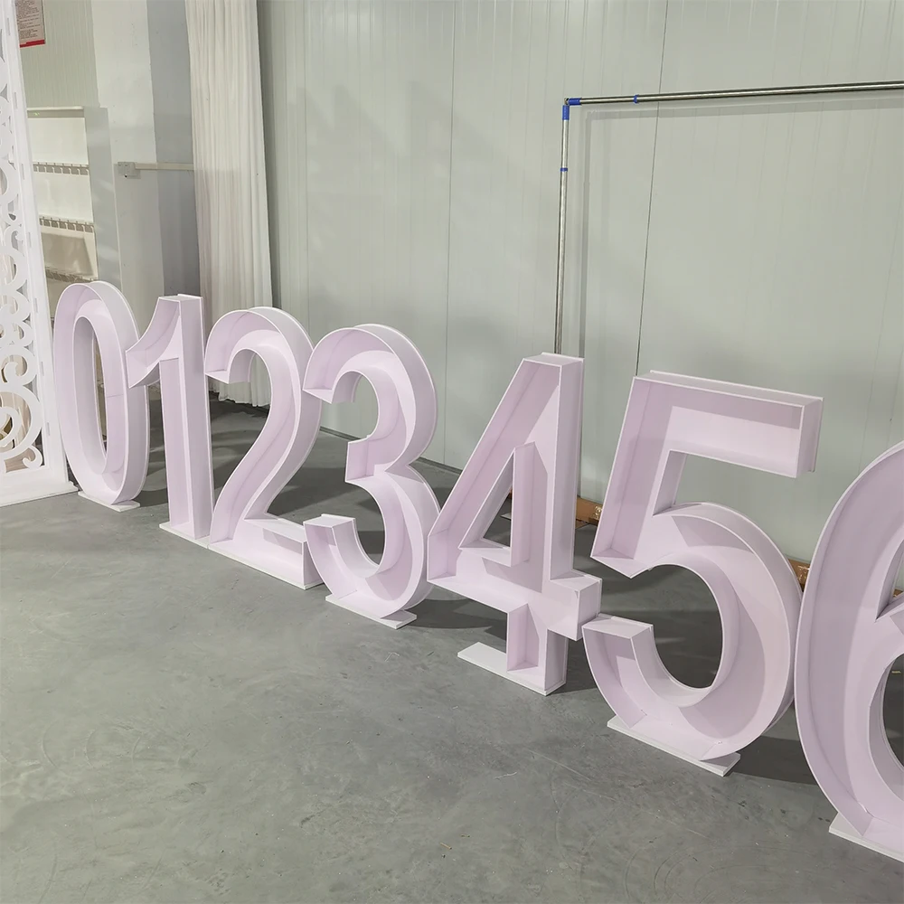 Marriage Number huge big 4ft 5ft light marquee letter back drop stand for weddings party props