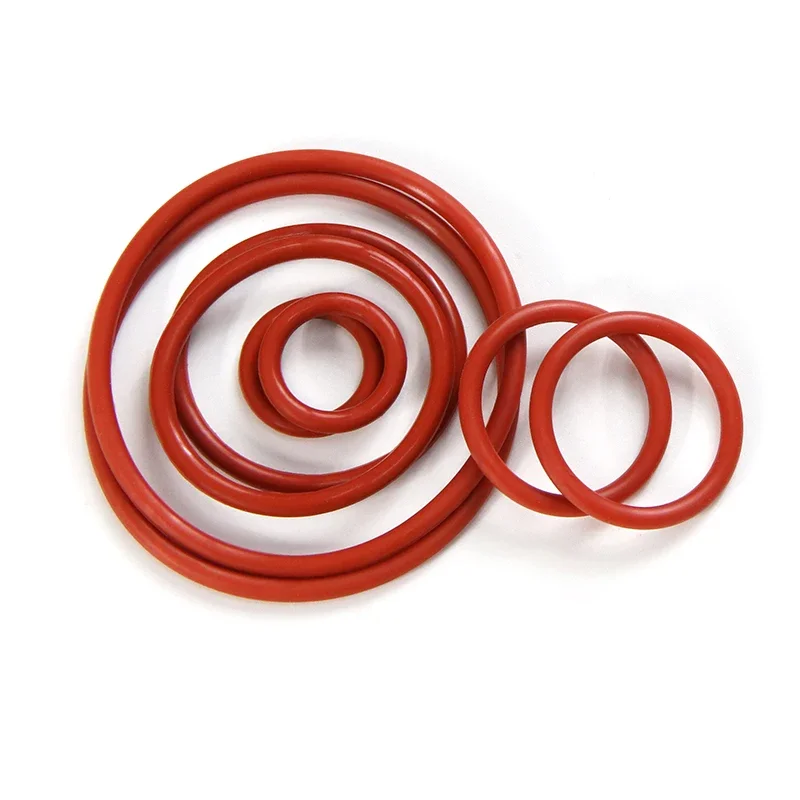 10/50pcs VMQ O Ring Gasket CS 3mm OD 10 ~ 150mm Red Waterproof Washer Round O Shape Silicone Ring Food Grade