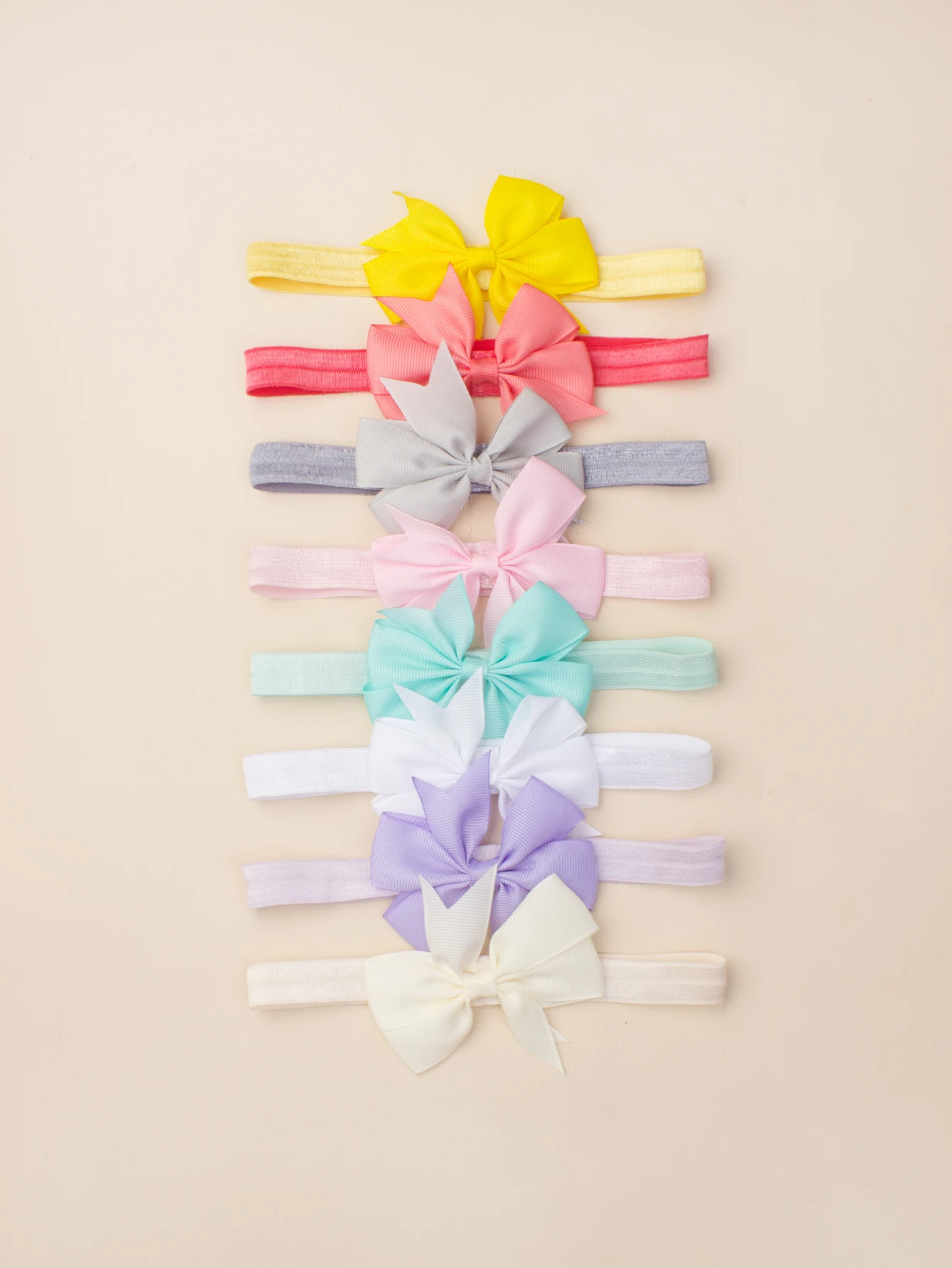 8pcs candy color baby headwear baby headbands bowknot soft nylon hair accessories cute fashion colorful children headwear