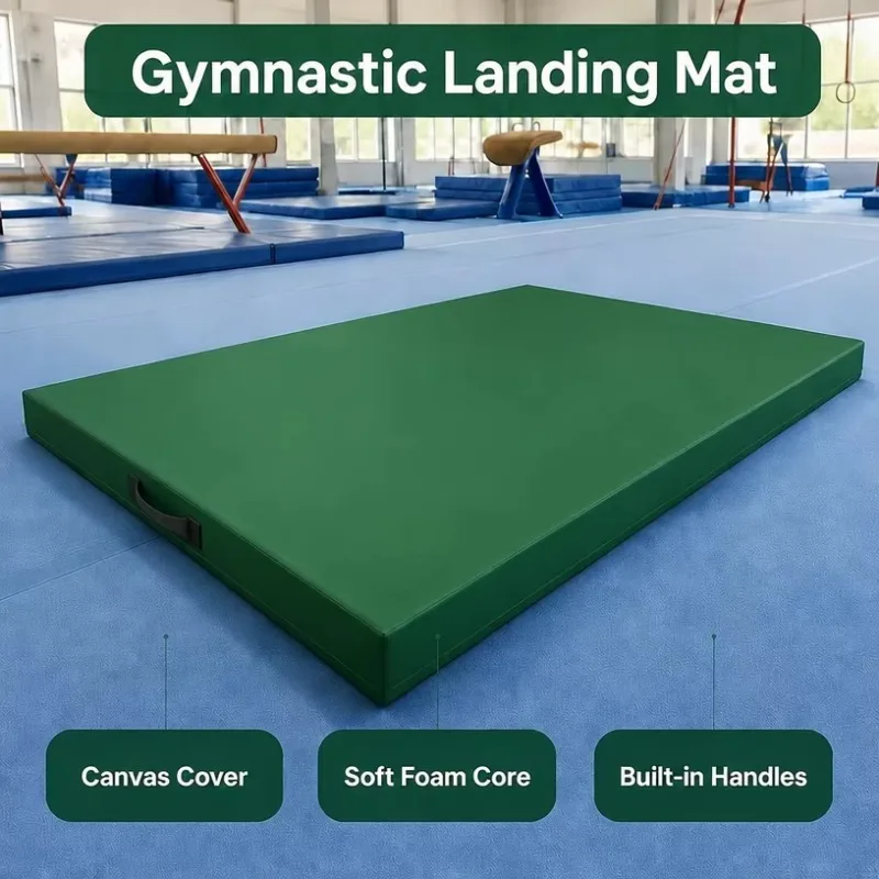 Custom Gymnastic Landing Mat Safety Soft Foam Mat Portable Kids Exercise Mats with Handles for Bars