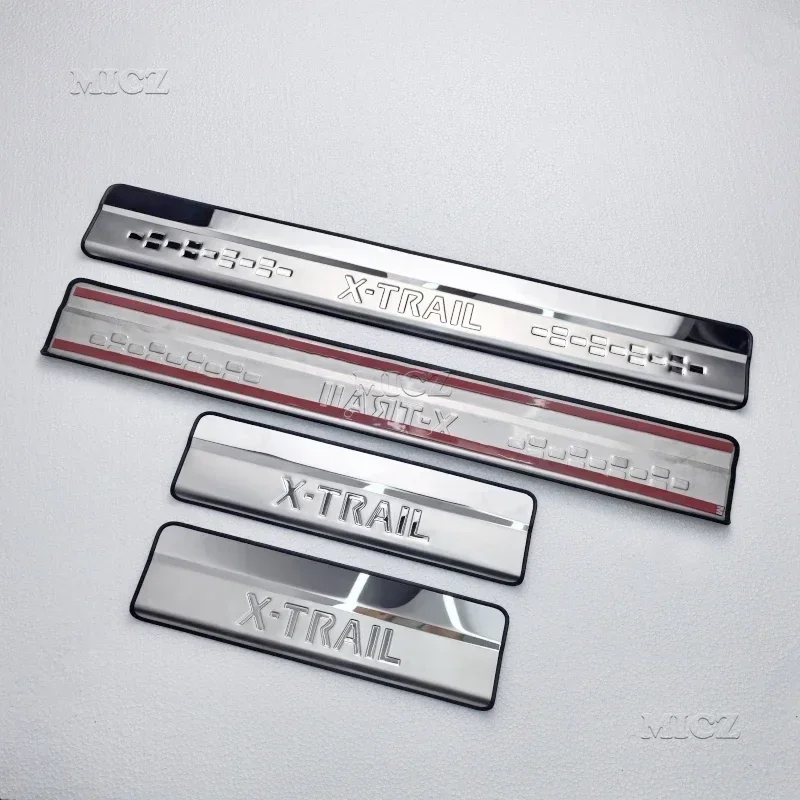 لنيسان X-Trail X Trail XTrail T32 2014-2019 باب من الفولاذ المقاوم للصدأ عتبة لوحة بالية ترحيب دواسة الكسوة اكسسوارات السيارات التصميم
