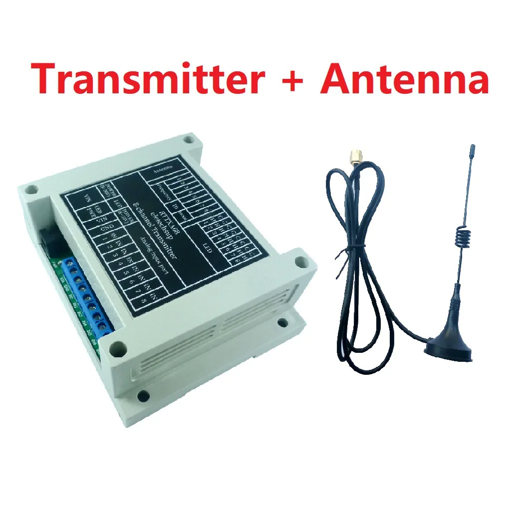 8CH 433M Lora Remote Controller Feedback Point-to-Point Wireless IO Swicth Relay Module Transmitter/Receiver for Smart Home PTZ