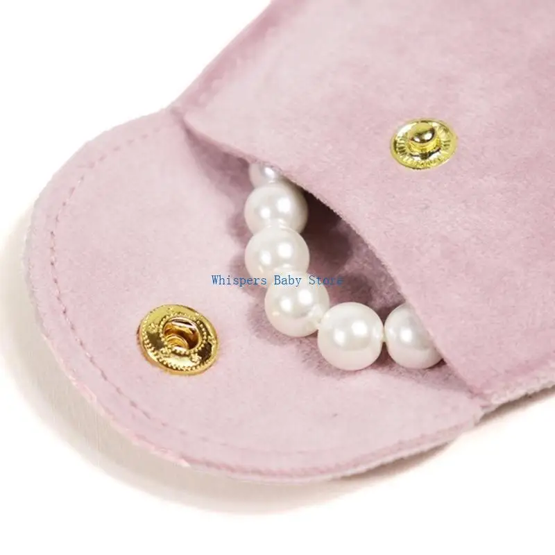 U90E 15pcs Elegant Flocking Jewelry Pouches Oval Styles Portable for Display