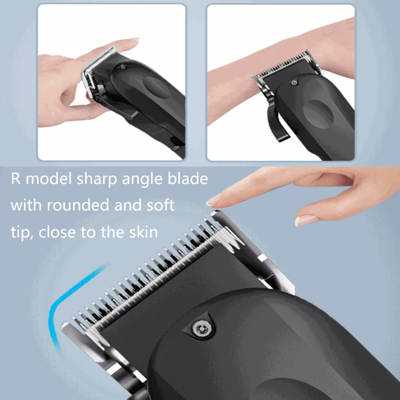 Men's Powerful Hair Clipper Cordless Professional Barber Electric Hair Trimmer Beard Haircutting Machine USB Rechargeable LCD