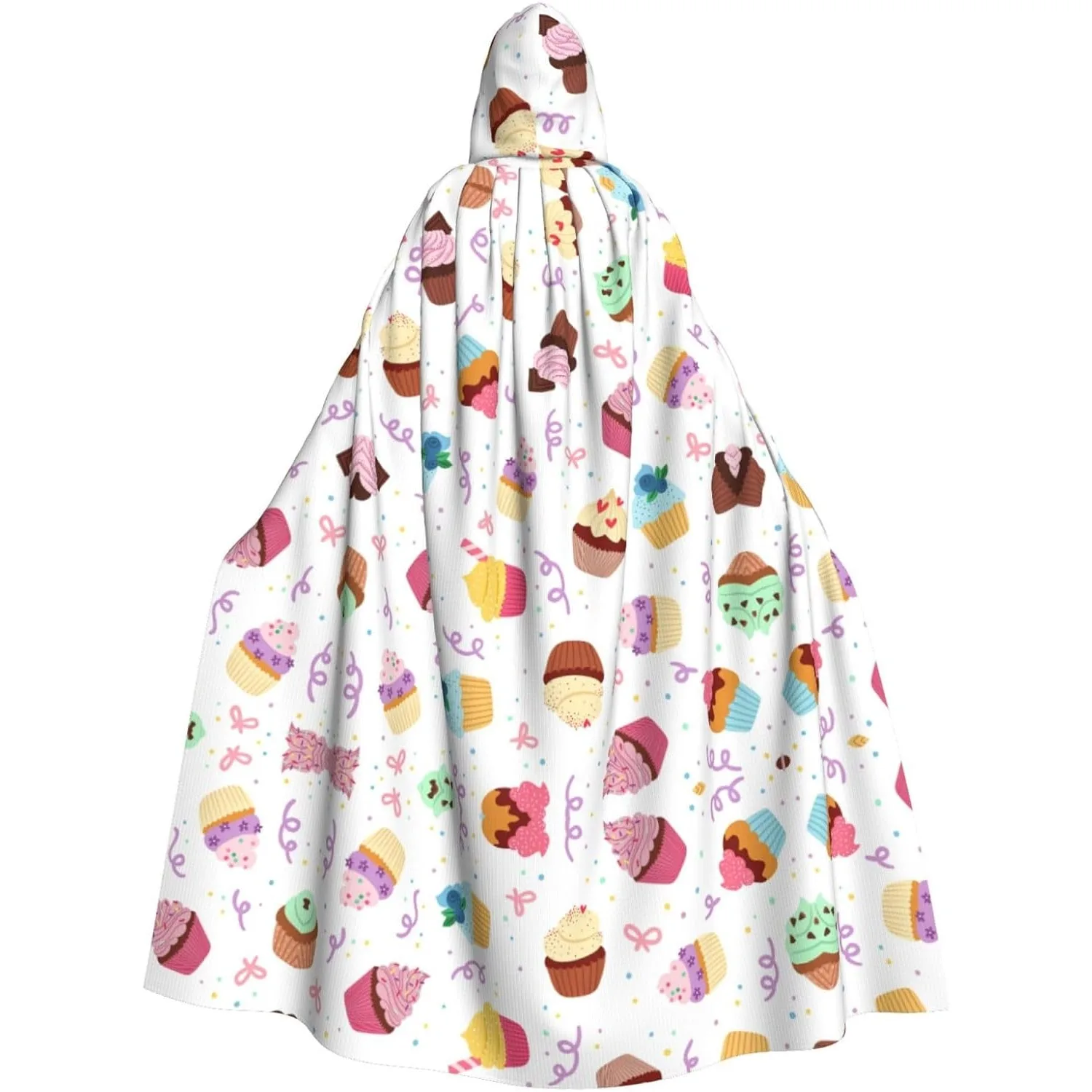 Delicious Cupcakes print Adult Hooded Cape Carnival Festival Cape Cosplay Robe Costume party Gothic Carnival