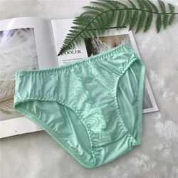 Gay Underwear Milk Silk Men's Briefs Super Soft Comfortable Shorts Sexy Exotic Mid Waist Men Underpants