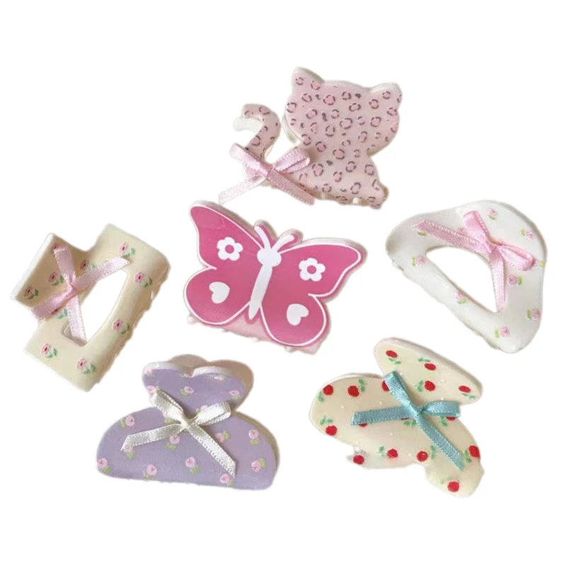 Baby Girls Kawaii Bowtie Butterfly Hair Clips Hair Claw Sweet Hairpin Little Flower Clip for Girls Hair Accessories