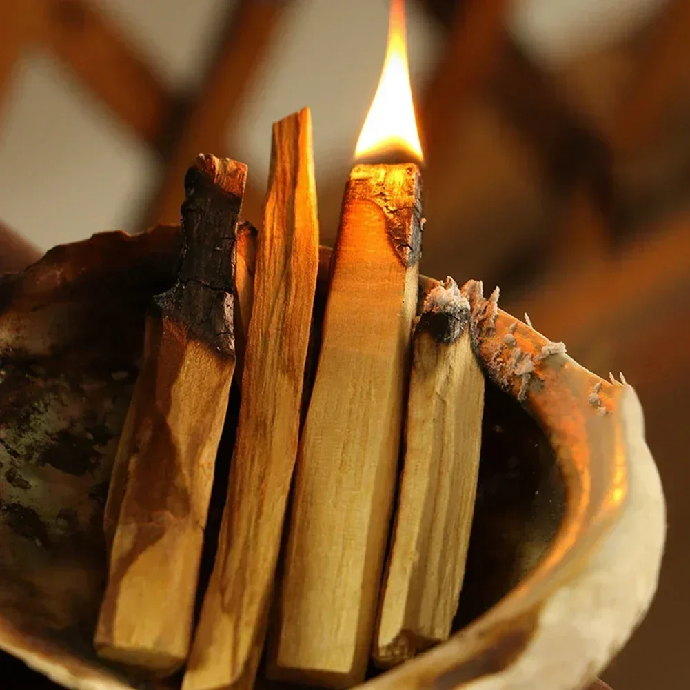Incenso Premium de Palo Santo do Peru, Bastão de Madeira Sagrada com Alta Resina, Purificador e Aromatizador para Casa