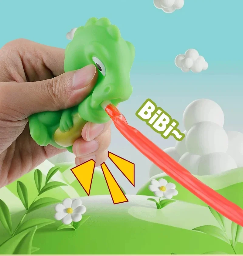 Squishy Fidget Squeeze Spielzeug Kreative Neuheit Frosch Dinosaurier mit Herausgestreckter Zunge Lustiges Interaktives Stressabbau-Quetschspielzeug Geschenk für Erwachsene – Detail 3