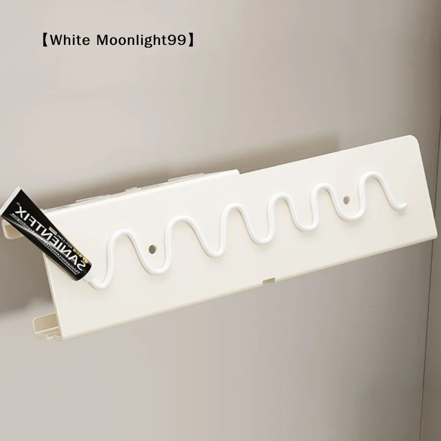 〔White〕Hair Dryer Holder Integrated Large Capacity Storage Wall Mounted No Drill Organizer Bucket Aluminum Bathroom Rac view 5