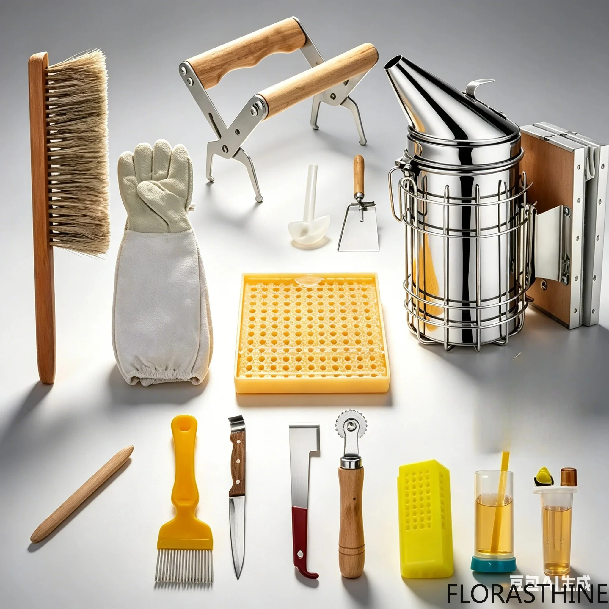 15 in 1 Professional Beekeeping Equipment Kit, Stainless Smoker Steel & Beekeeper Tool Set for Beehive Maintenance