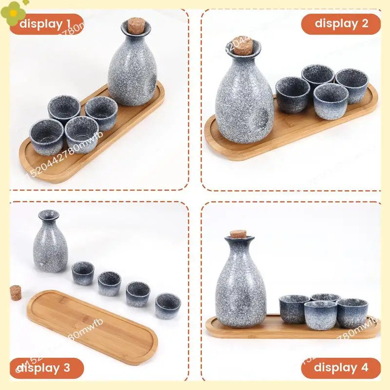 LDHL 1 مجموعة رائعة النمط الياباني السيراميك ساكي كوب ساكي وعاء الرجعية ساكي مجموعة اليابانية الرجعية بسيطة ساكي كوب وعاء #2