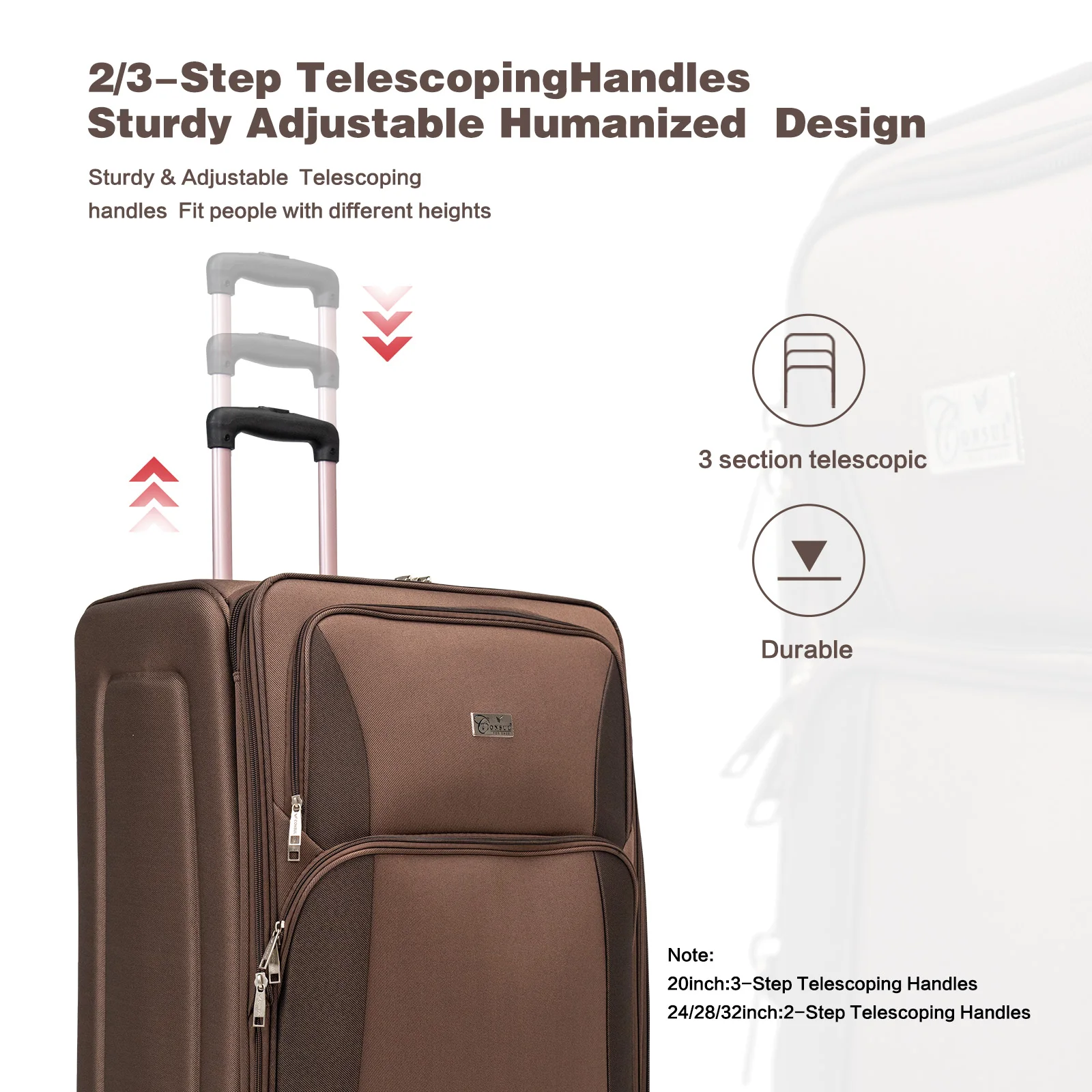 Polyester Softshell Luggage Expandable 4 Piece Set 20'' 24'' 28'' 32'' Suitcase Softside Lightweight Luggage Travel Set