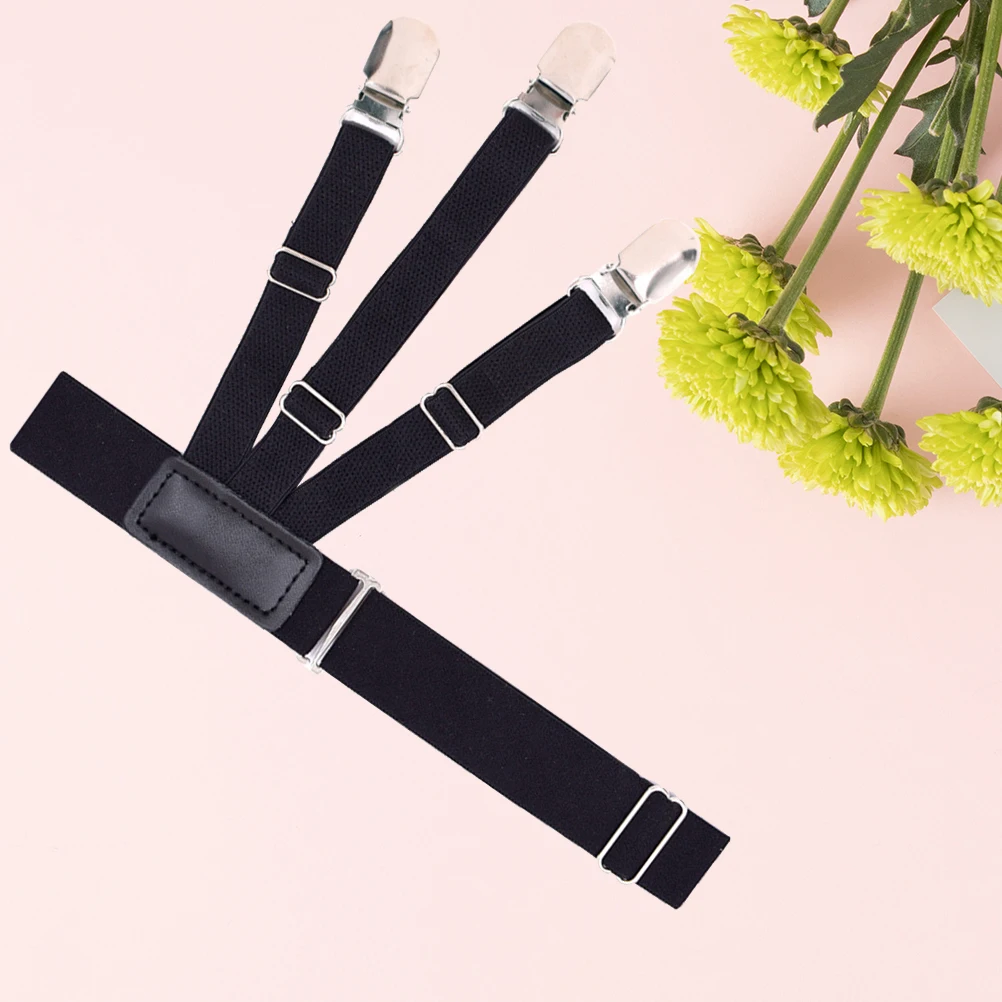 

1pcs Adjustable Non-Slip Clips Elastic Shirt Stays Garters Strong Hold Anti-Slip Sock Shirt Holder For Men Black Durable Pants