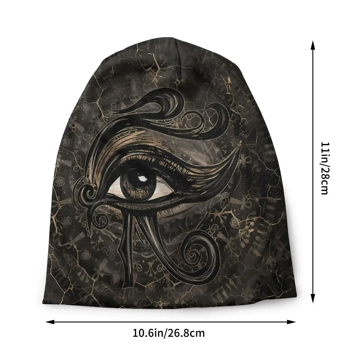 Wadjet Digital Art Ancient Egypt Eye of Horus Autumn Female Thin Beanies Windproof Unisex Skullies Bonnet Hats