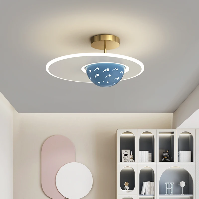 Children room lamp Nordic creative personality meteor cover boys and girls room bedroom ceiling lamp