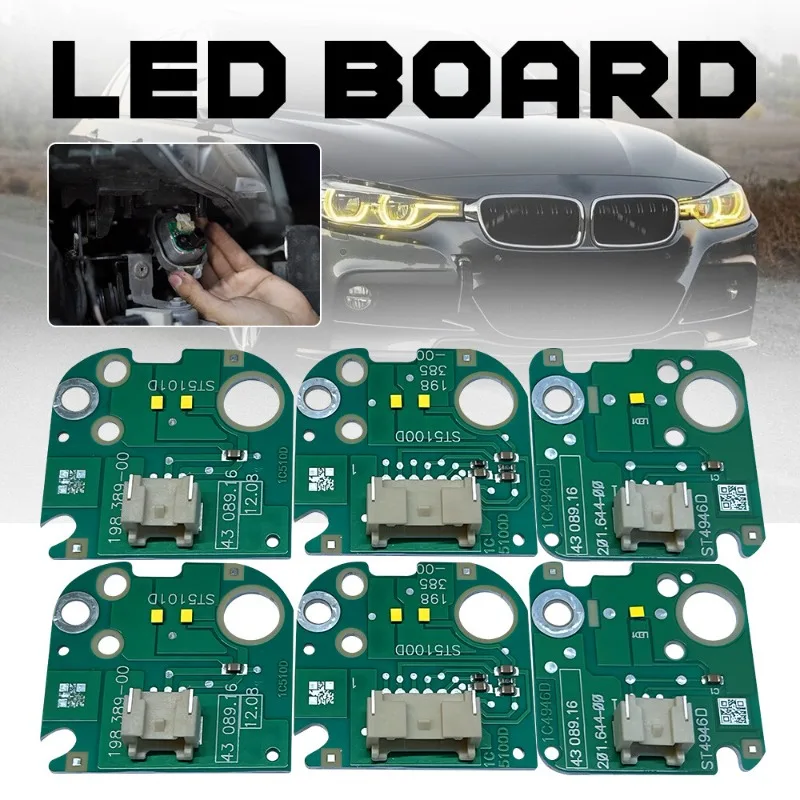 Yellow DRL LED Chip Board Headlight Angel Eyes Modules For 2016 2017 2018 BMW F30 3 Series 320I 330I 340I Daytime Running Light