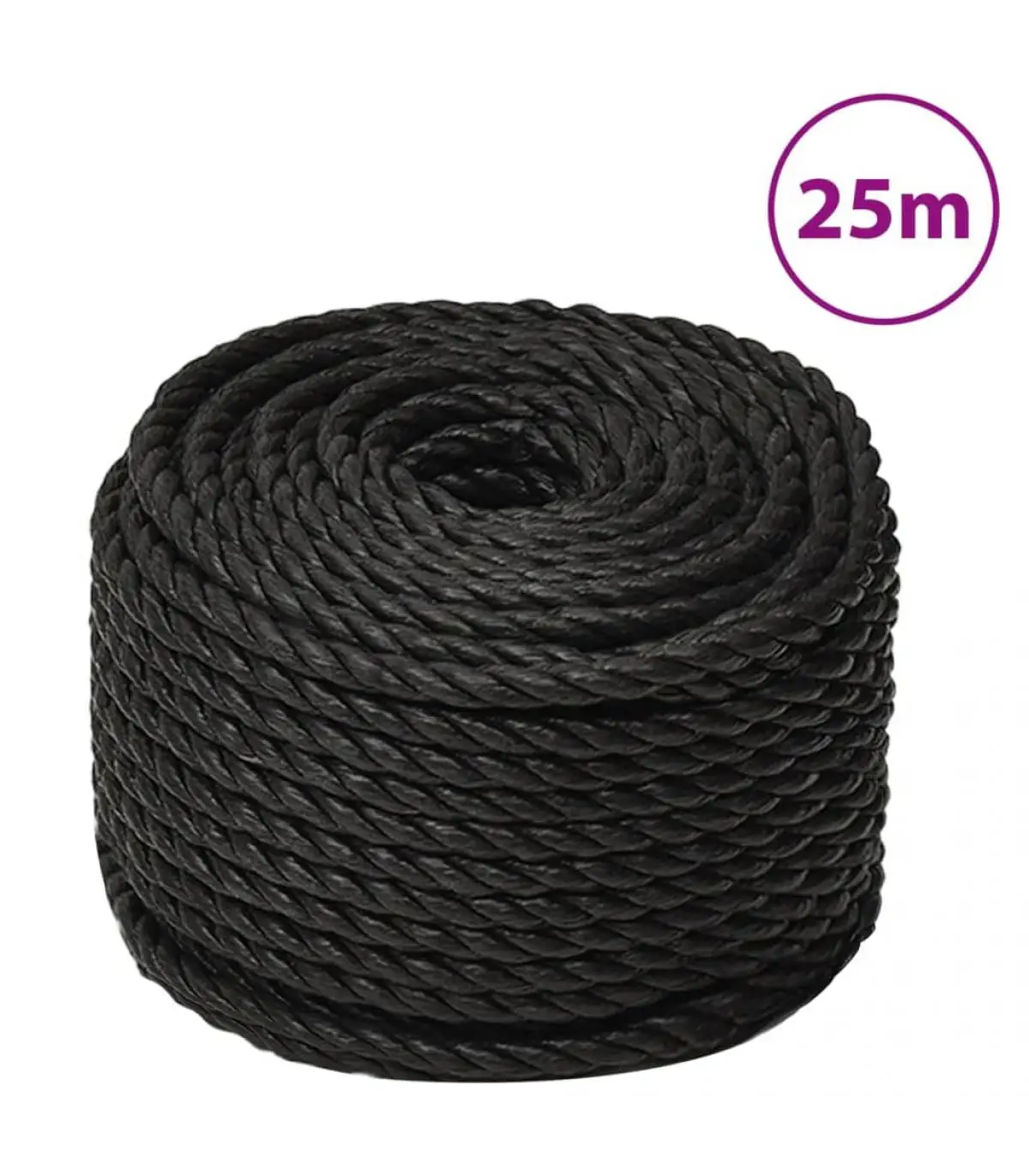 Metal ropes rope black polypropylene 14 mm 25 m