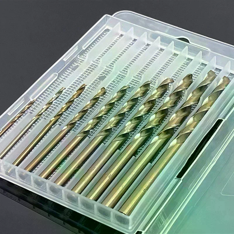 5/10 Hole Twist Drill Empty Box Plastic Transparent Packaging Case Toolbox Accessories Woodworking Drill Bit Tool Storage Boxes
