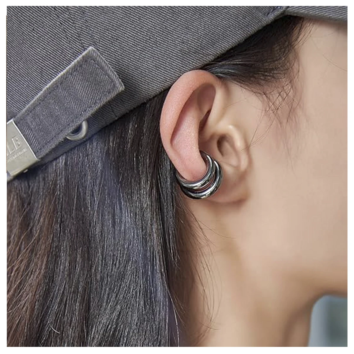 1pc Exaggerated C-Shaped Non-Piercing Nose Ring Fake Piercing Non-Piercing Ear Bone Clips For Men Ear Cuff Earrings view 5