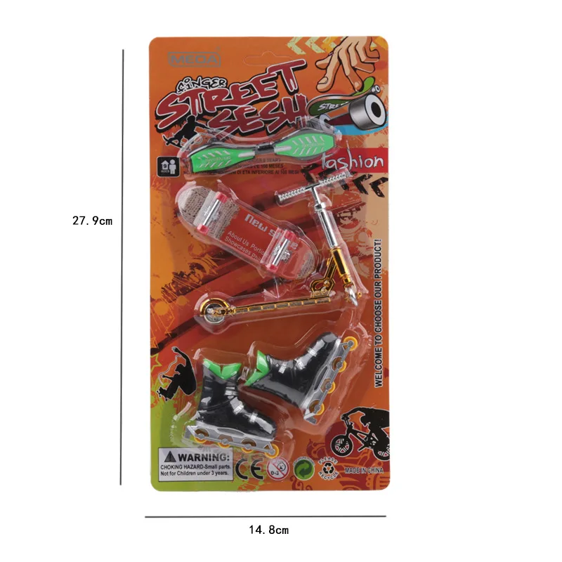 Plastic Vinger Skateboard Nieuwigheid Puzzel Speelgoed Scooter Rolschaatsen Schoenen Kits Anti Stress Sensorisch Speelgoed Grappig Cadeau Voor Jongen