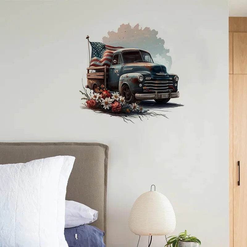 American Trucks Sticker Living Room sofa background decoration wallpaper for Home Decor  Wall Sticker Room Art Decals M879