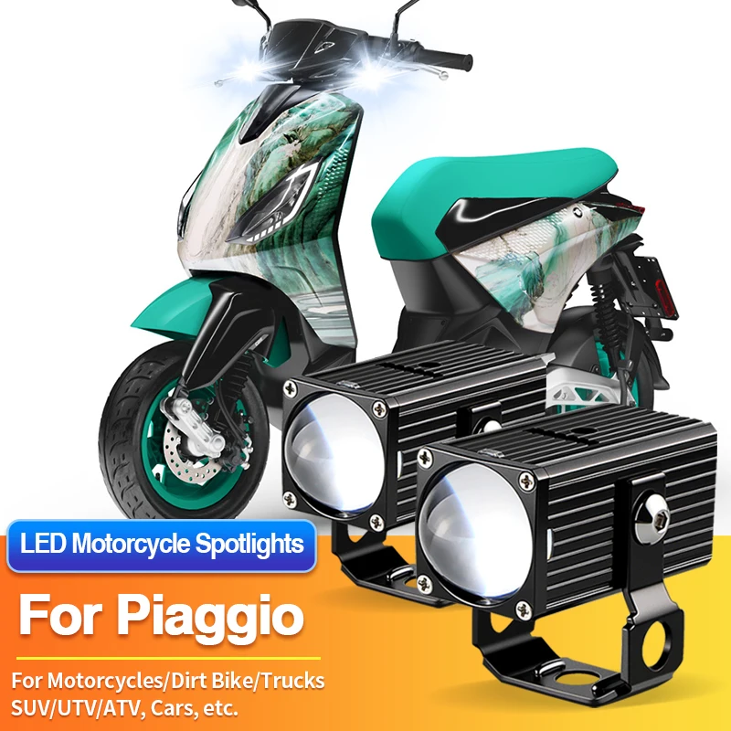1/2PCS LED Motorcycles Headlight White Fog Light Spotlight Off Road for Piaggio MP3 350 Sport LT/1 Active Euro 5/1 FCW Active