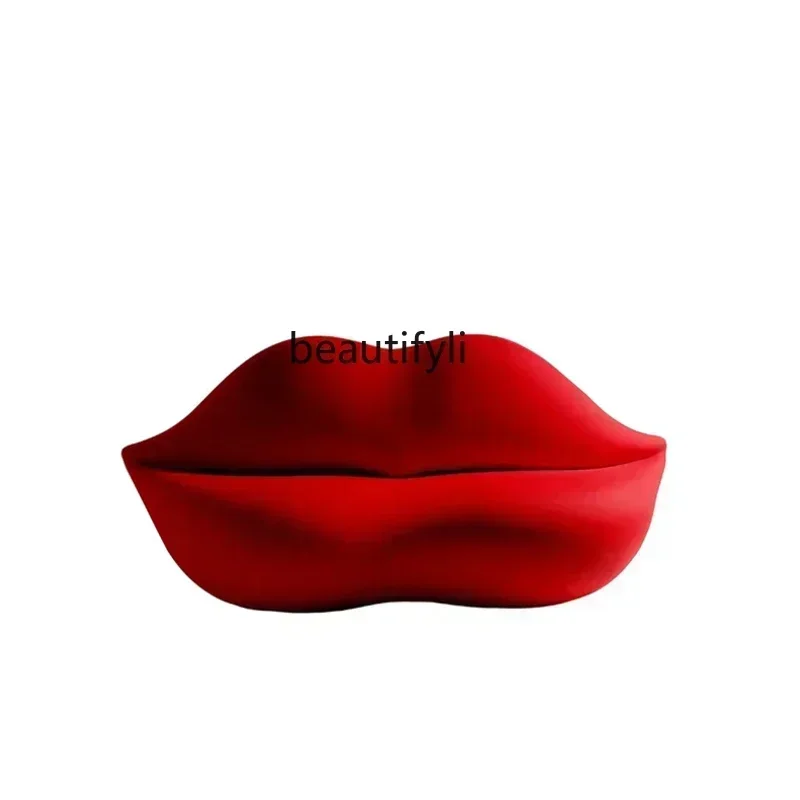 

LXFashion Creative Modern and Simple Leisure Bedroom Double Lip Chair Small Apartment Lazy Fabric Sofa furnitureSSS