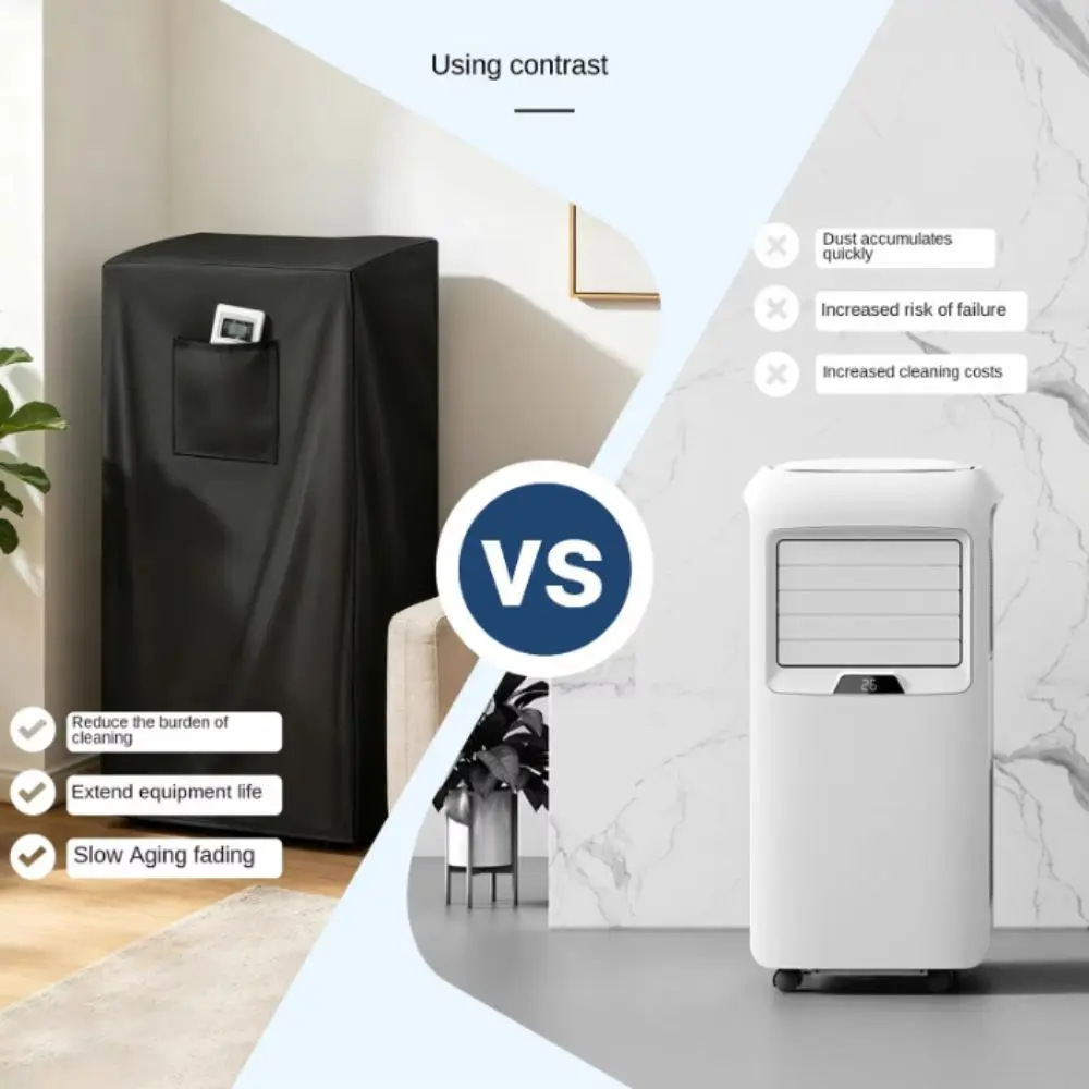Waterproof Portable Air Conditioner Cover Oxford Cloth Dustproof AC Unit Cover With Drawstring Windproof Protection Cover Indoor