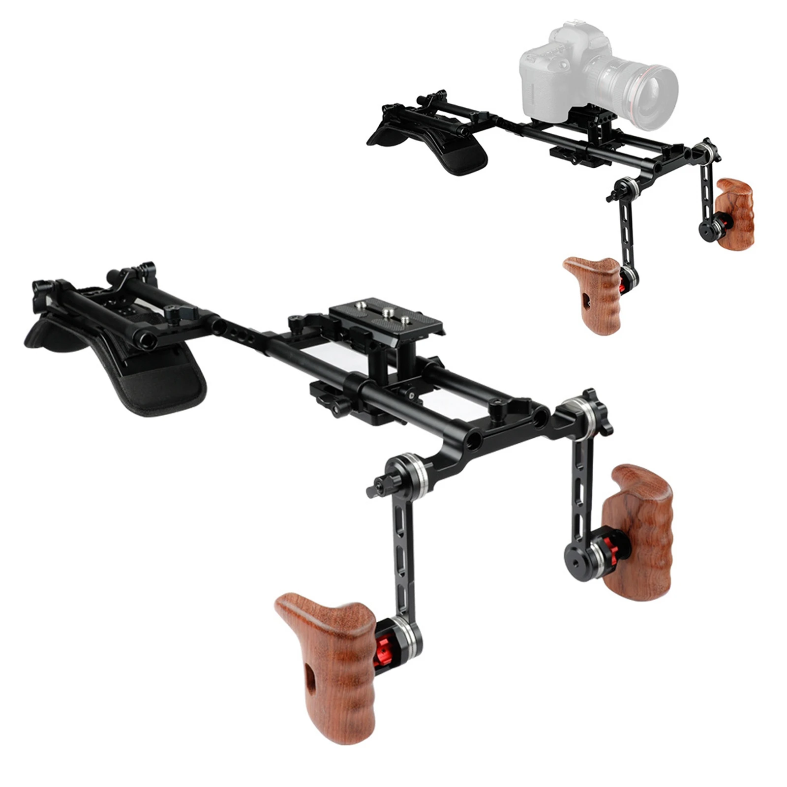 1 set Shoulder Rig Mount HDSLR Camera ARRI Rosette Handgrip Pad 15mm Rod Clamp camera accessories