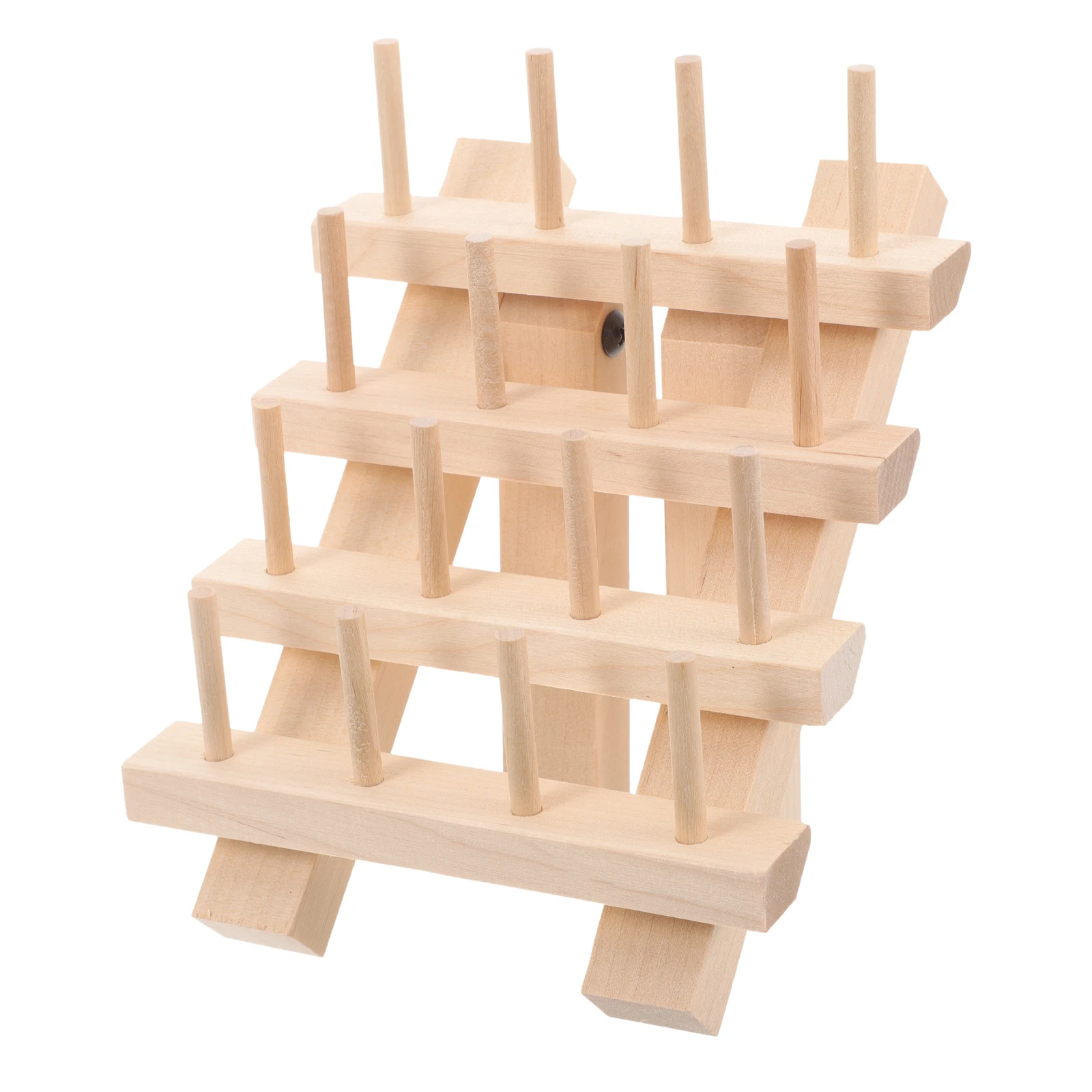 

1 Wooden Sewing Thread Rack Portable Khaki Desktop Holder Storage ganizer Embroidery Floss Bobbins Knitting Tool Wood Spool