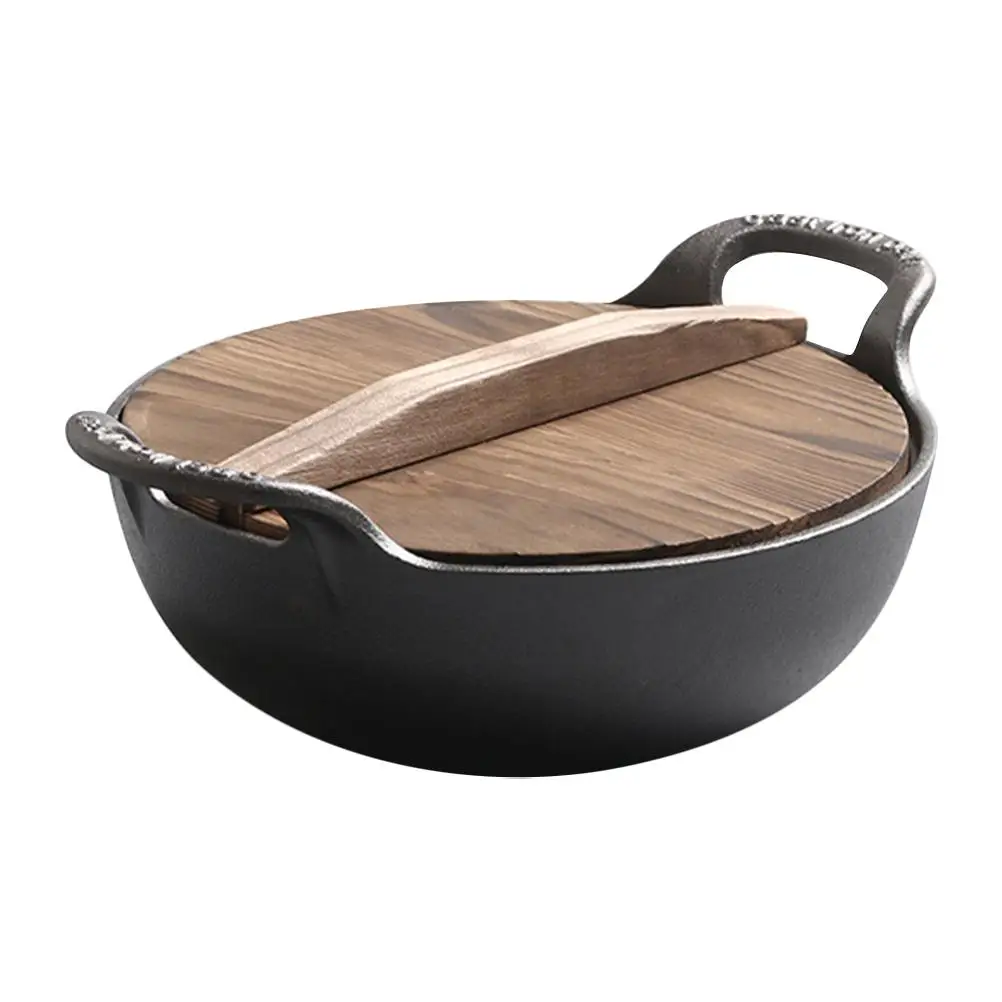 

Cast 20cm Universal Camping Cookware Durable Thick Material Stew Soup Hot Pot Reusable Picnic Hiking Outdoor Boiler