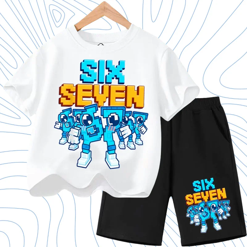Nuova T-shirt Estiva per Bambini con Stampa Numero 67, 3-12 Anni, Set Sportivo Casual con Maglietta a Maniche Corte e Pantaloncini per Ragazzi e Ragaz