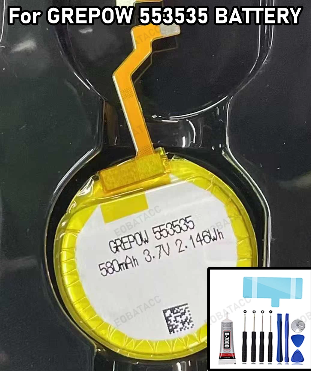 

Replacement Battery For GREPOW 553535 Batteries New High Quanlity BATTERY+Free Tools