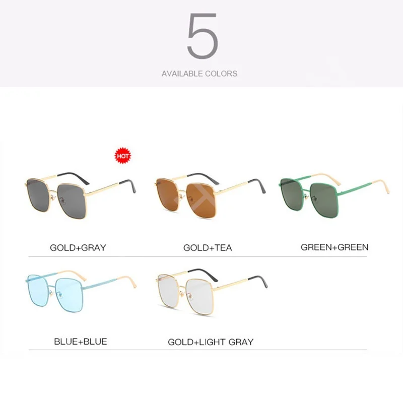 2025 Fashion Alloy Sunglasses for Women Transparent Blue Eyeglasses Trendy Street Photography Frosted Green Square Eye Glasses