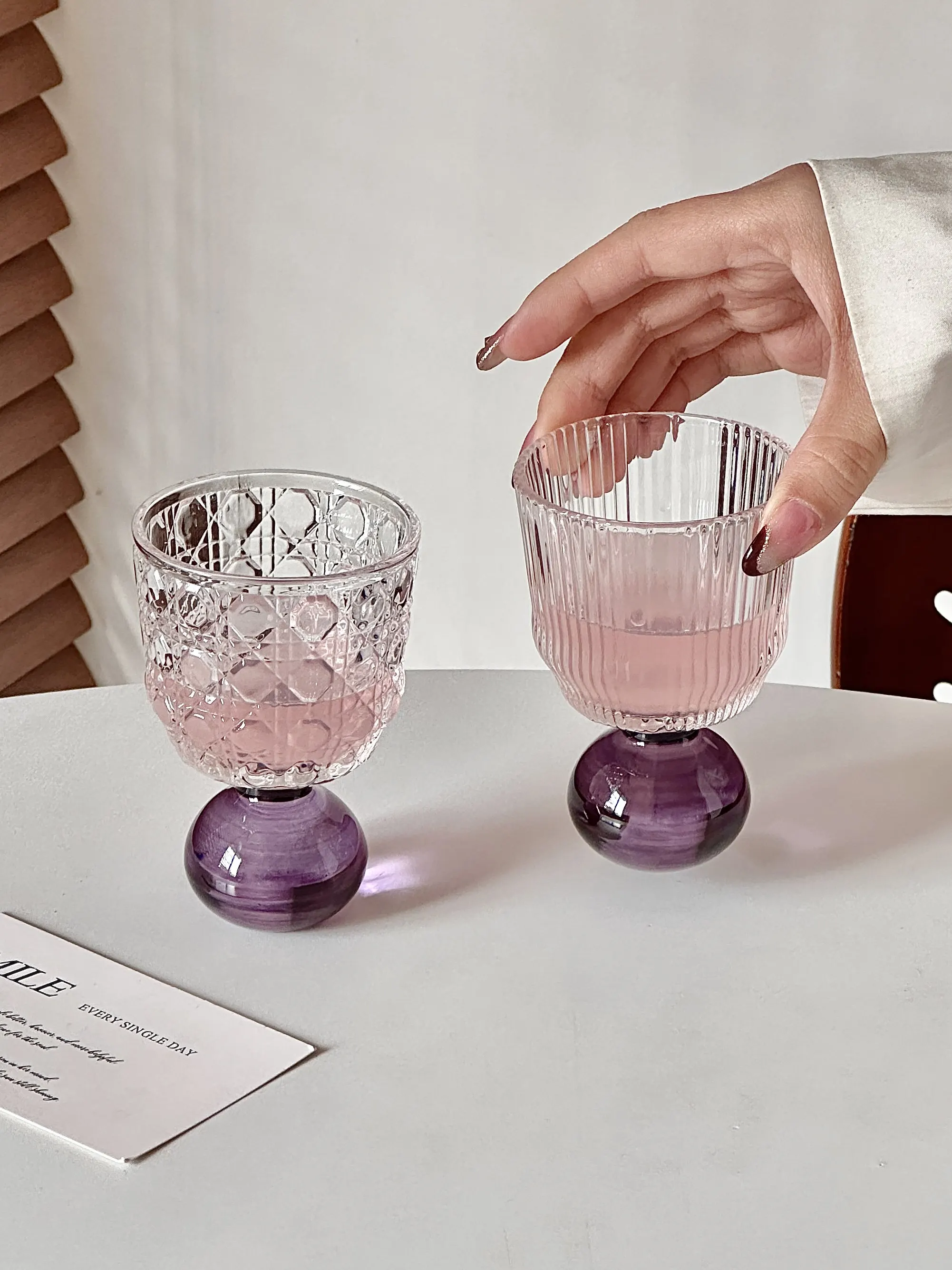 Cute Ball Base Glass Creative Mid-Century Whiskey Cup Baijiu Cup Tea Drinking Cup Juice Cup