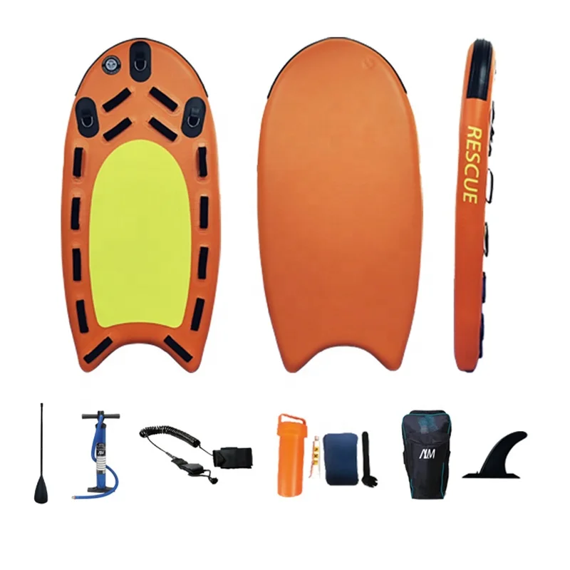 Inflatable Water Jet Ski Sled, Highly Equipped Rescue Board for Surfing, 1000D PVC, Durable and Portable