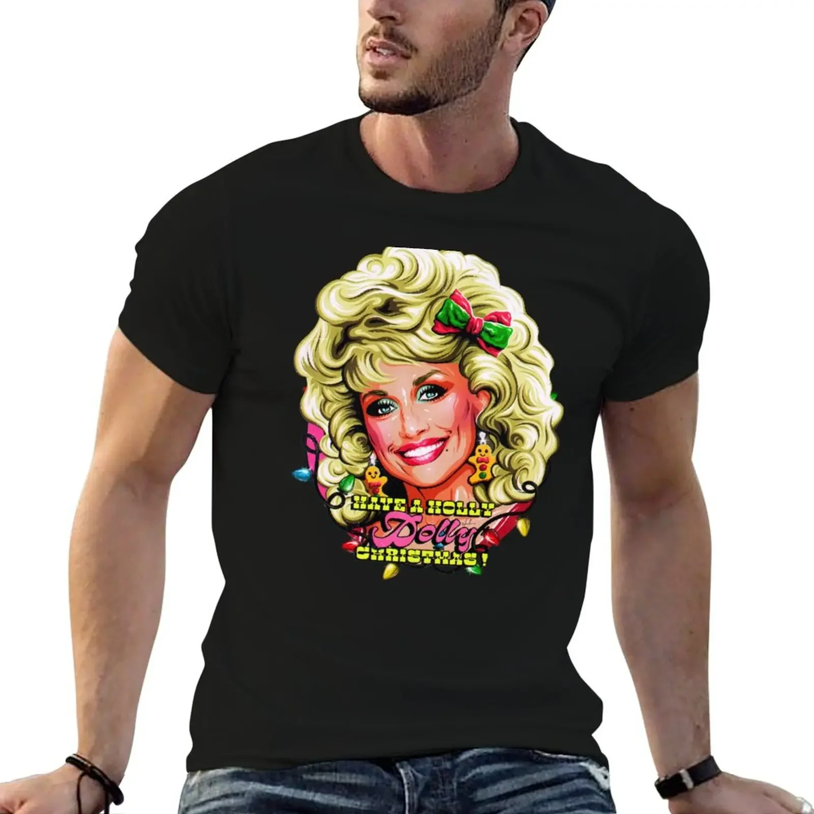 Have A Holly Dolly Christmas T-Shirt heavyweights cute clothes graphic t shirts plain t shirts men