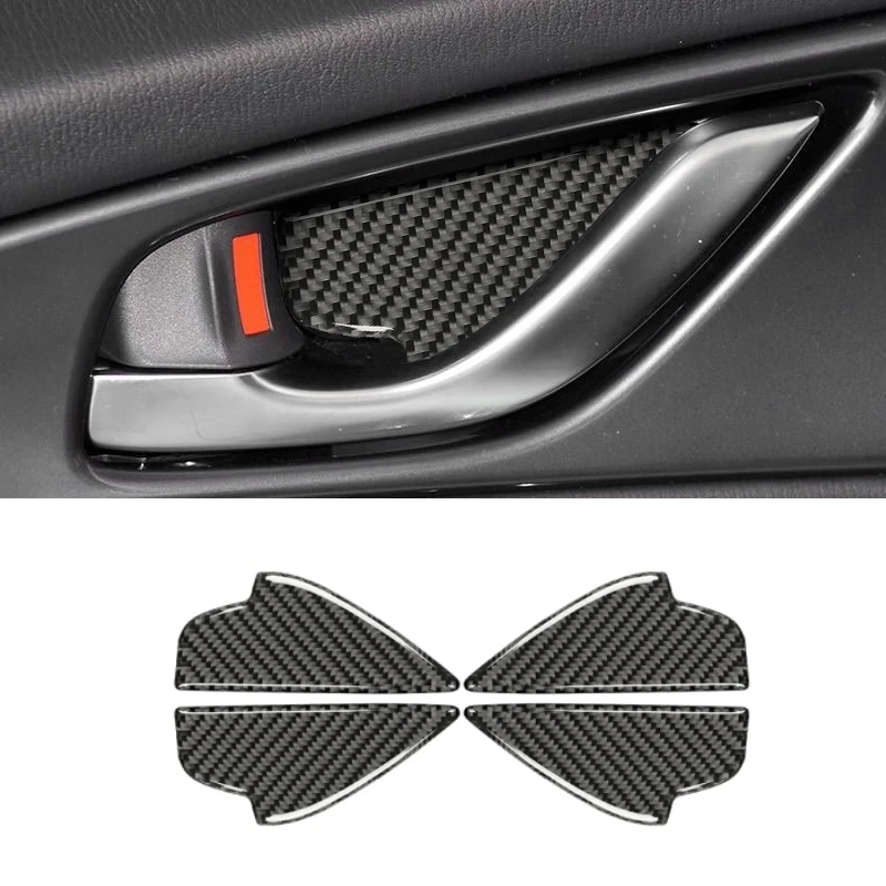 

For Mazda 3 Axela 2014-2019 Car Interior Door Handle Bowl Decorative Sticker Cover Carbon Fiber Sticker Car Interior Accessories