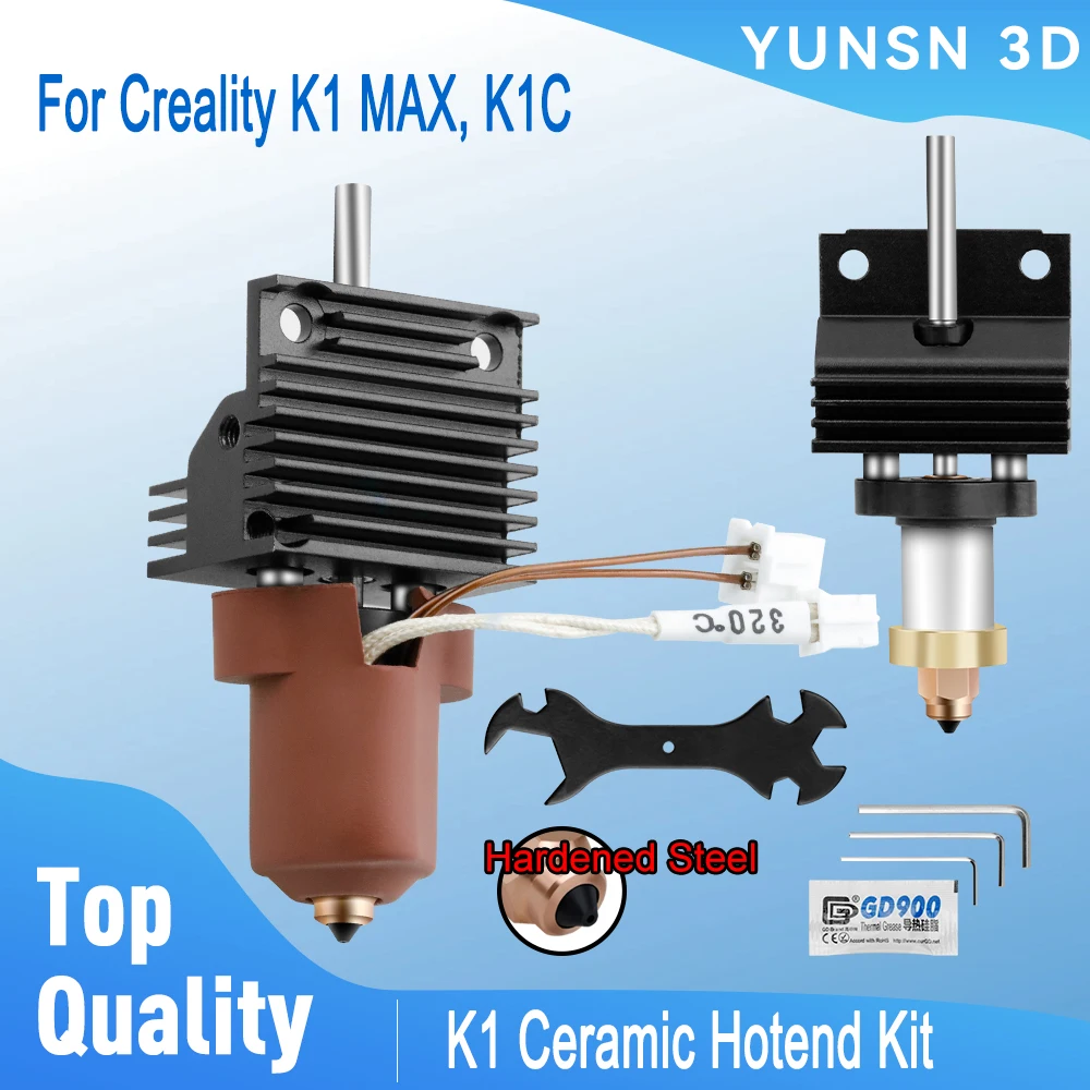 

K1 Ceramic Hotend Kit -Quick Swap Nozzle, All-Metal Integrated Extruder Hot End Replacement for Creality K1 MAX, K1C 3D Printer