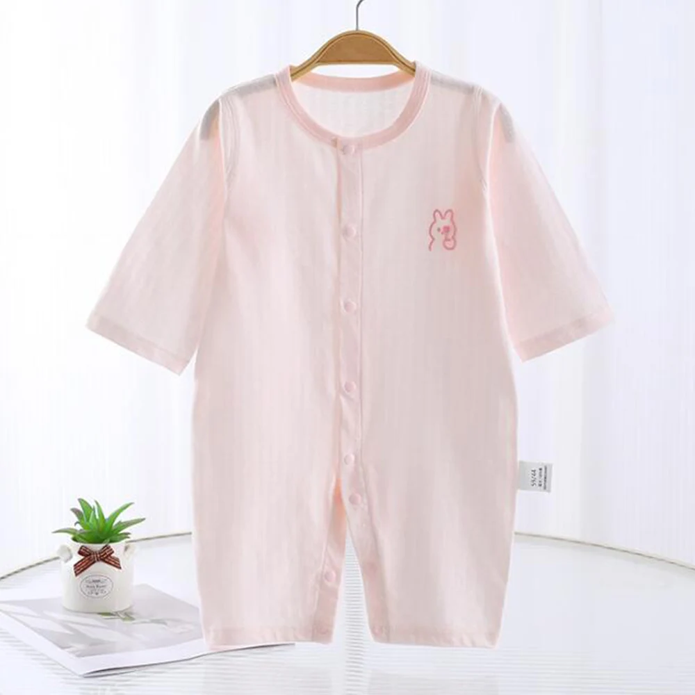 New Arrival Summer Onesies For Baby Girl And Boy Cotton Solid Color Long Sleeve Romper Causal Air Conditioning Newborn Clothing