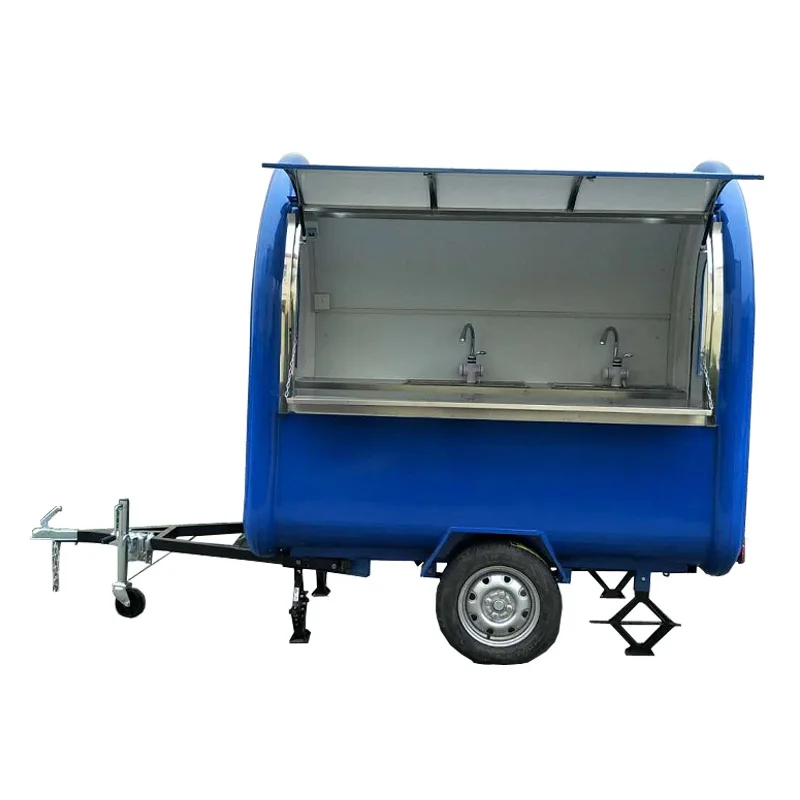 

Eupro standard KN-220B blue color mobile food carts/trailer/ ice cream truck/snack with drawing design and free shipping by sea