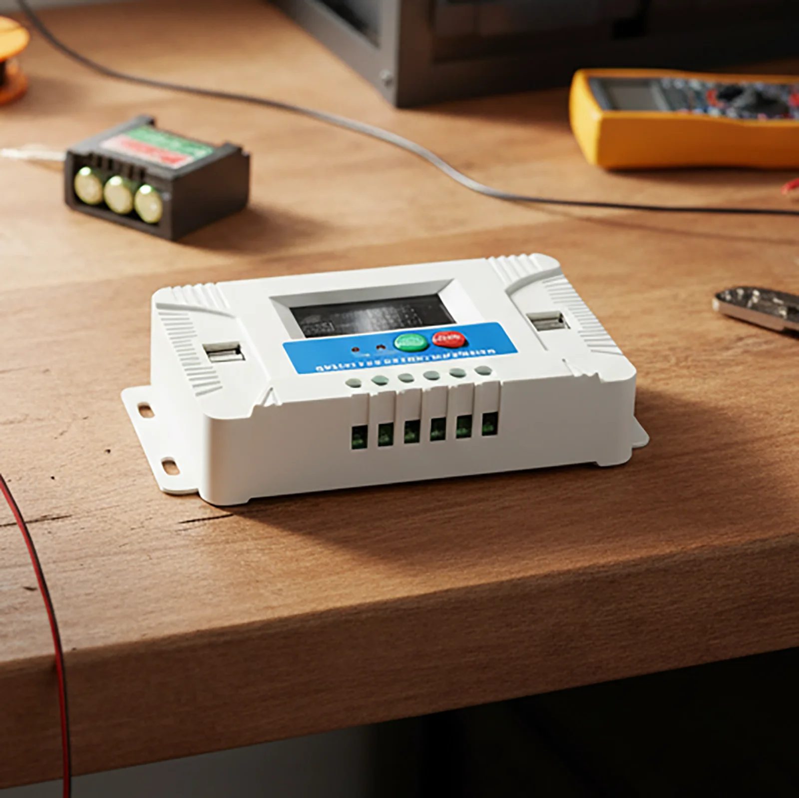 LCD Display Solar Regulator Max Solar Input 46V Solar Charge Controller USB Output 5V 2A 3-Stage Charge Management
