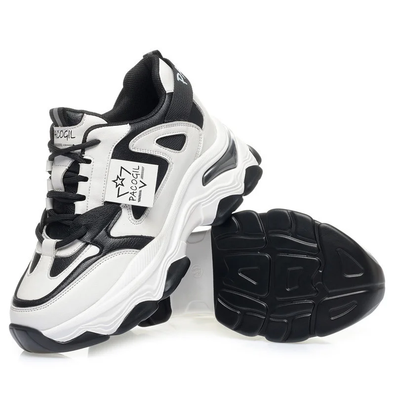 ارتفاع متزايد أحذية رياضية بمقدمة مستديرة للنساء ، أحذية رياضية جيدة التهوية ، حذاء رياضي مصمم كاجوال ، متعدد الاستخدامات ، أزياء الربيع