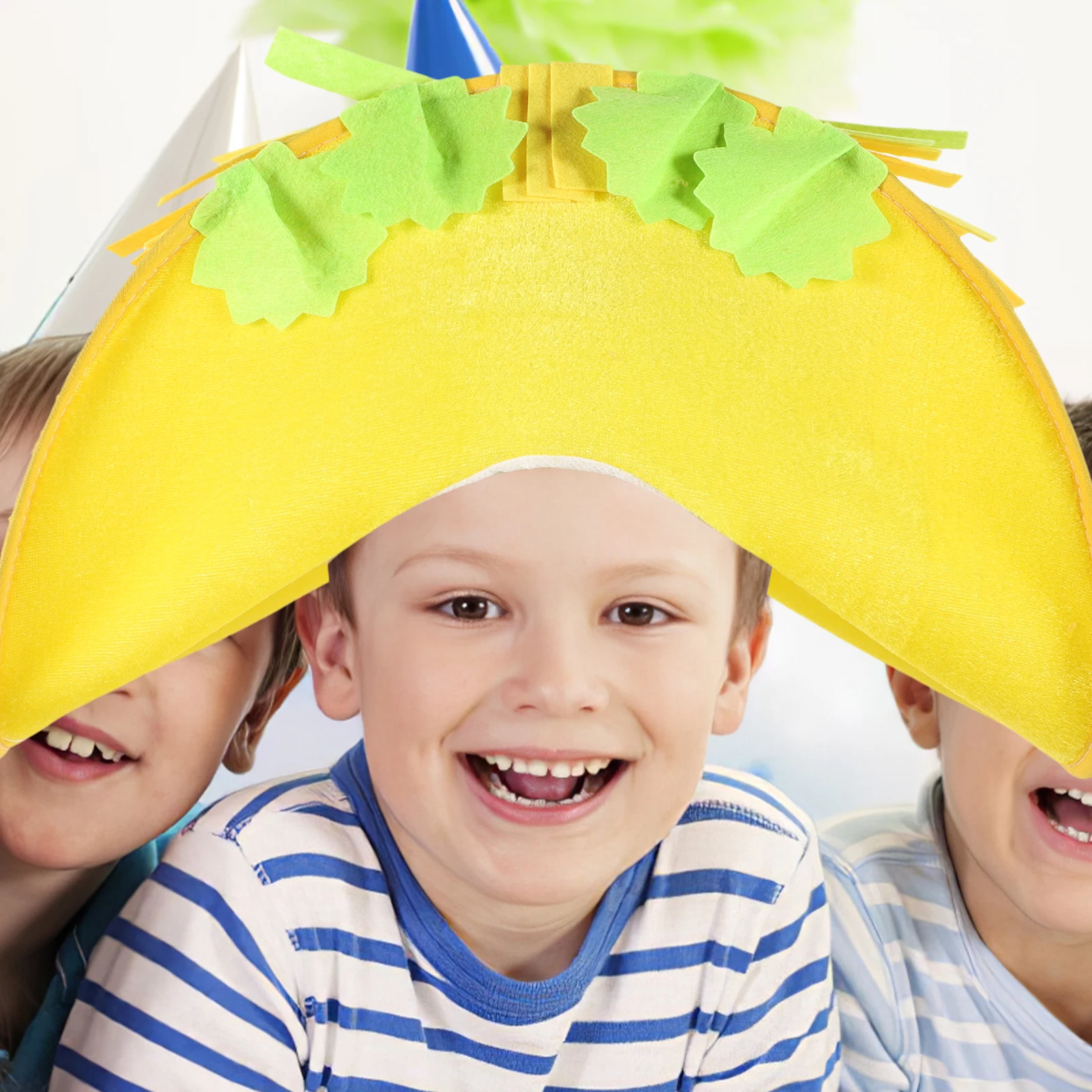 

Taco Hat for Kids Mexican Party Decorations Festive Headdress Fabric Cosplay Prop Comfortable Wear Easy On Off Photo Accessory