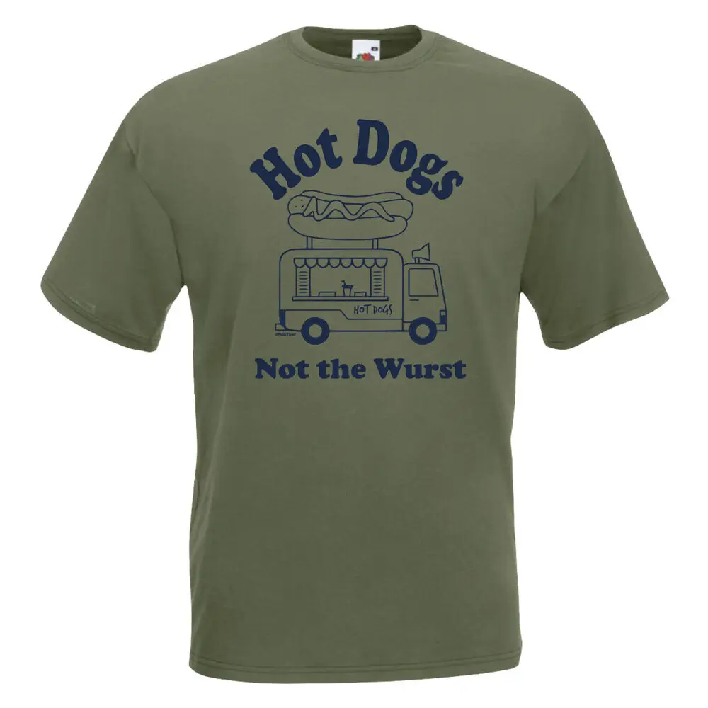 Hot Dogs Van T-Shirt Not The Wurst Food Van parody food humour  Tees Cotton Luxury brand vintage oversized