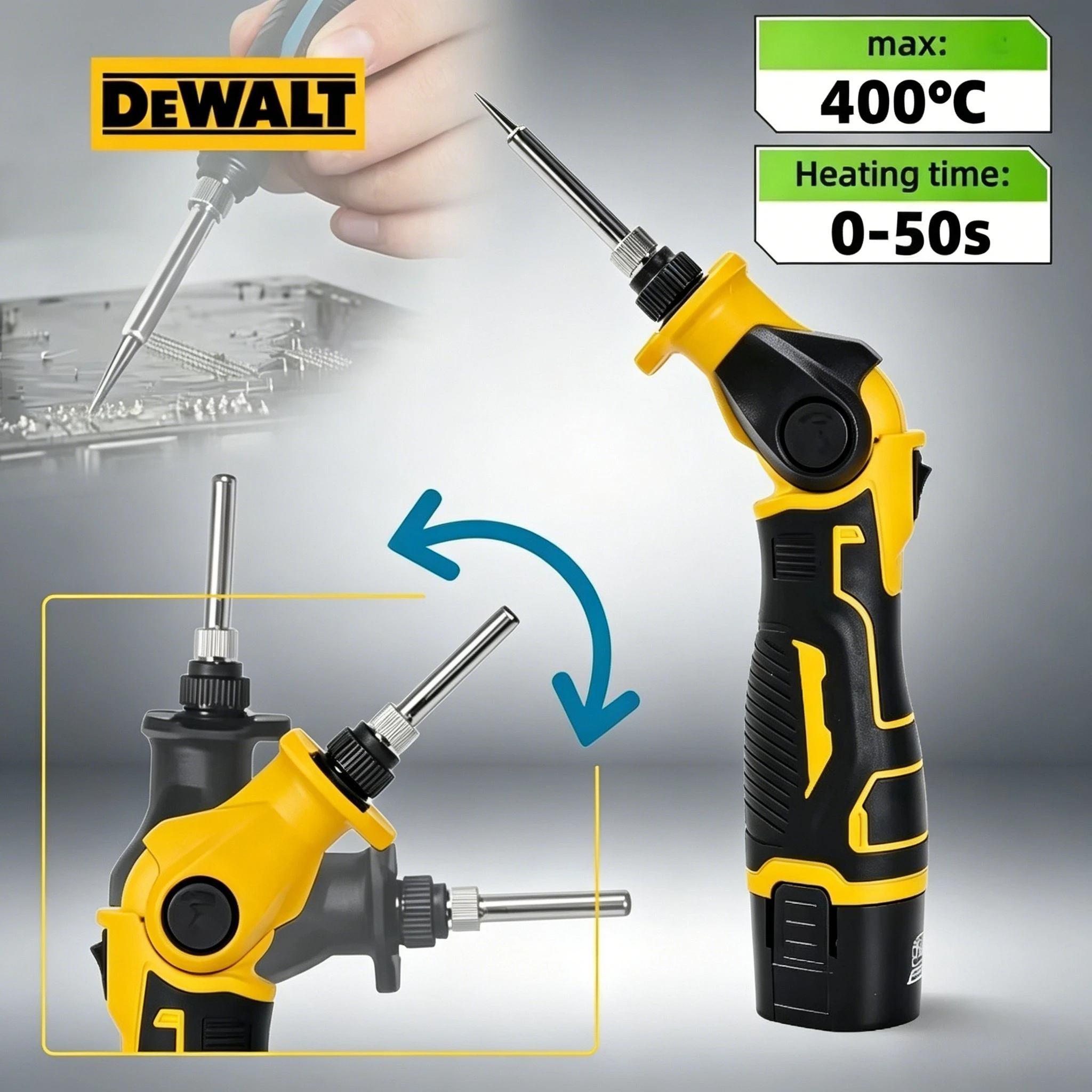 

Электрический паяльник Dewalt 30 Вт с быстрым нагревом и регулировкой температуры, для инструментов
