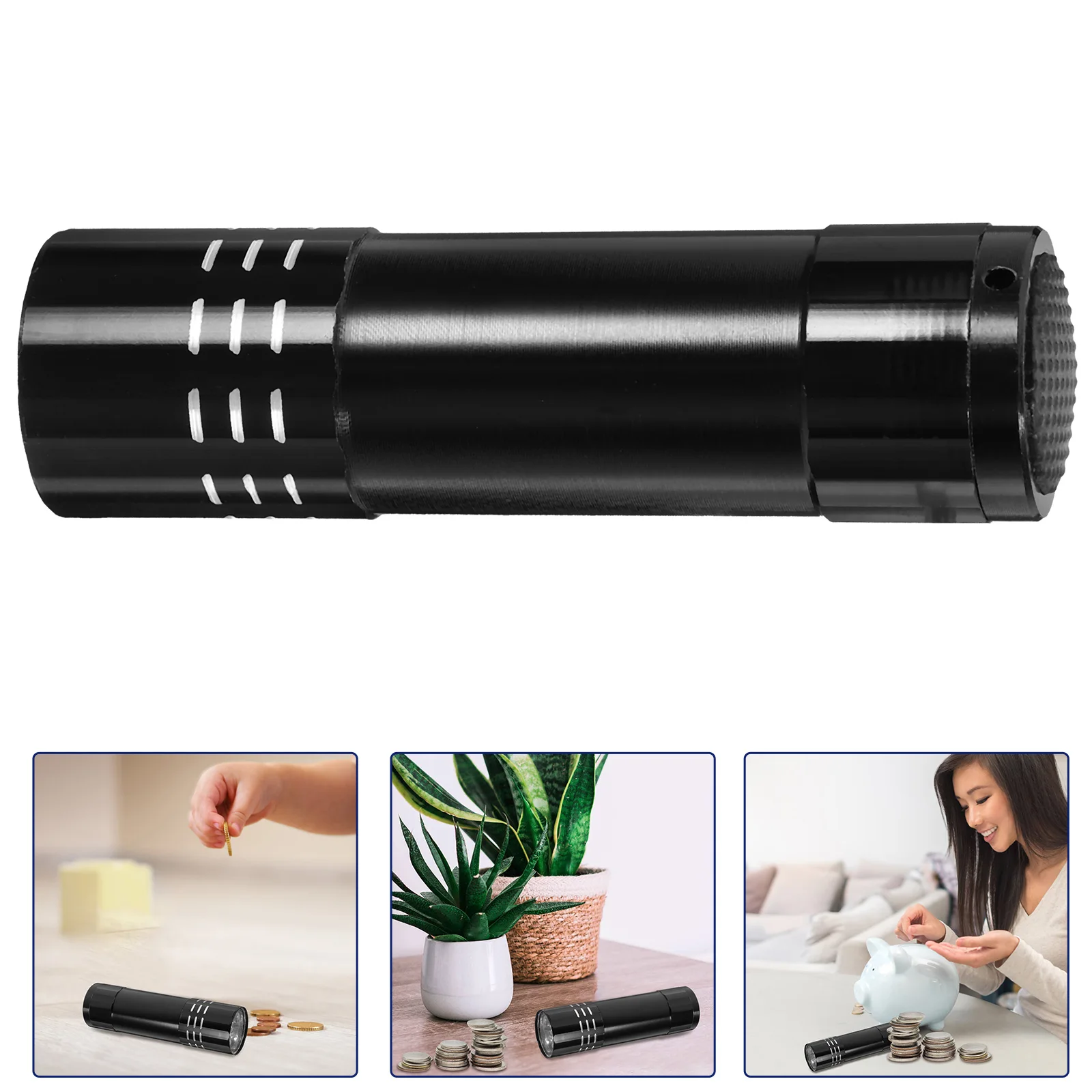 

Black LED Flashlight Hidden Box Cash Coins Storage Container Portable Safe Valuables Secret Gadgets