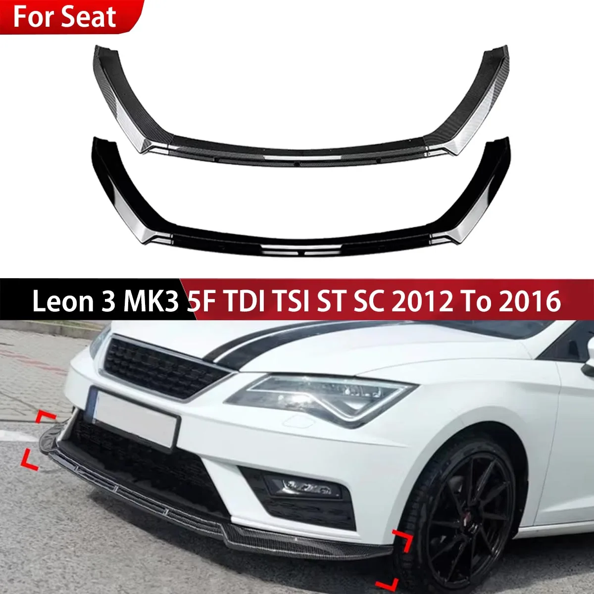 

Для Seat Leon 3 MK3 5F TDI TSI ST SC 2012-2016 ABS нижний передний бампер, разделитель губ, комплекты кузова, диффузор, спойлер, индивидуальный заказ